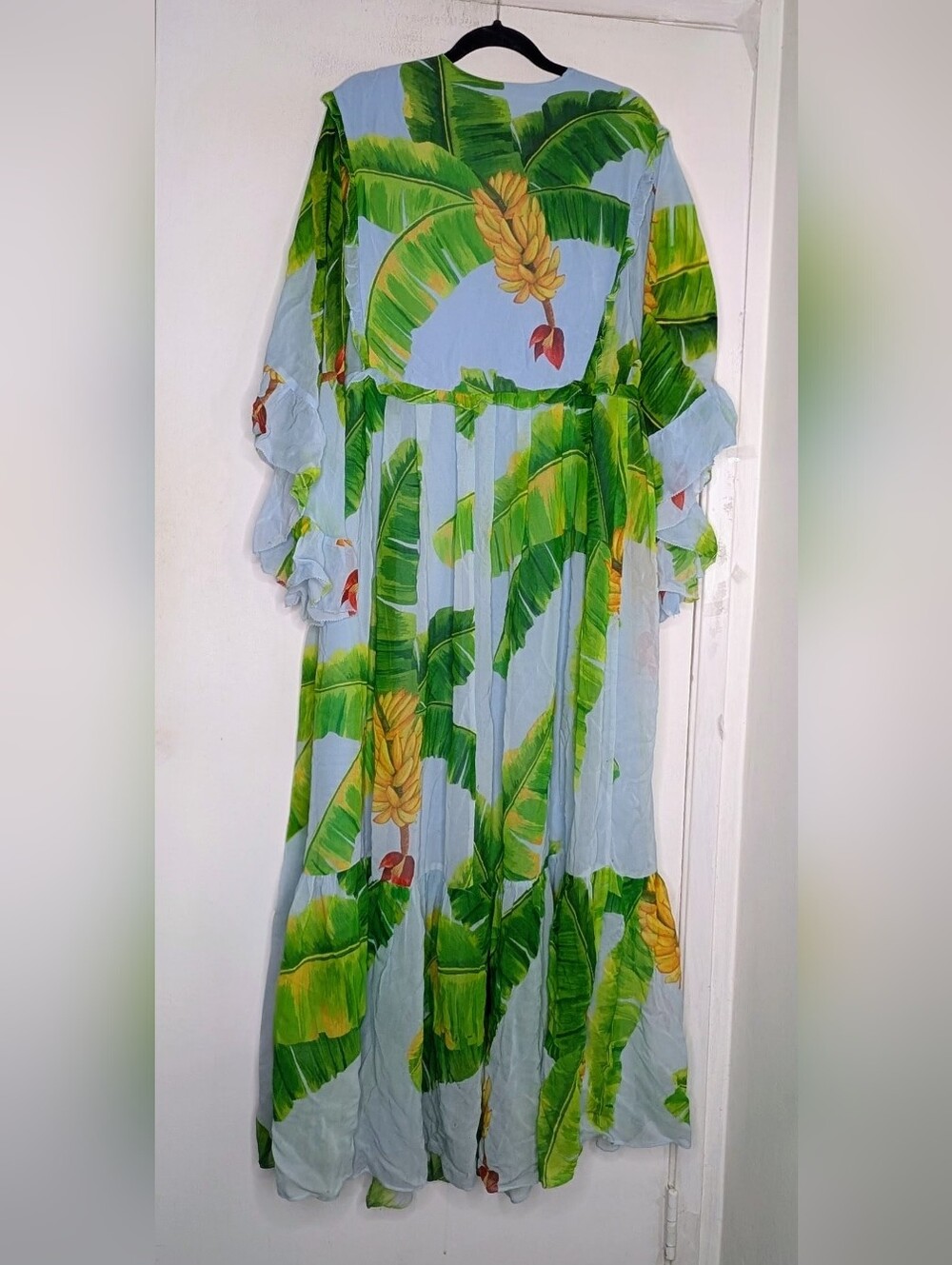 FARM RIO Fresh Bananas Maxi Chiffon dress size large - Picture 4 of 5